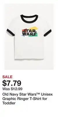 Old Navy Old Navy Star Wars Unisex Graphic Ringer T-Shirt for Toddler offer