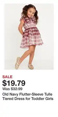 Old Navy Old Navy Flutter-Sleeve Tulle Tiered Dress for Toddler Girls offer