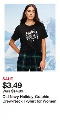 Old Navy Old Navy Holiday-Graphic Crew-Neck T-Shirt for Women offer