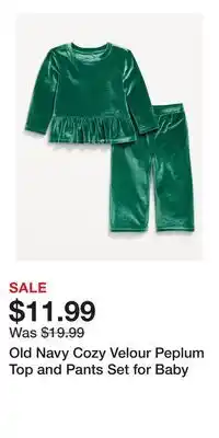 Old Navy Old Navy Cozy Velour Peplum Top and Pants Set for Baby offer