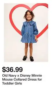 Old Navy Old Navy x Disney Minnie Mouse Collared Dress for Toddler Girls offer