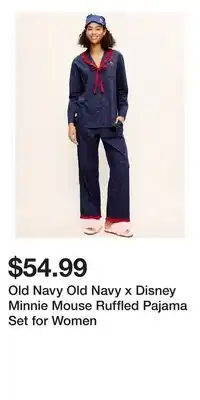 Old Navy Old Navy Old Navy x Disney Minnie Mouse Ruffled Pajama Set for Women offer
