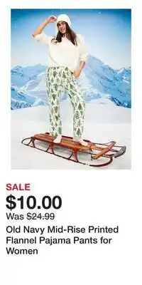 Old Navy Old Navy Mid-Rise Printed Flannel Pajama Pants for Women offer