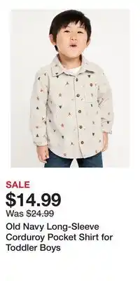 Old Navy Old Navy Long-Sleeve Corduroy Pocket Shirt for Toddler Boys offer