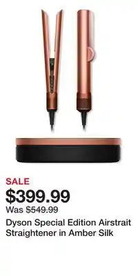Ulta Beauty Dyson Special Edition Airstrait Straightener in Amber Silk offer