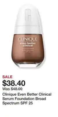 Ulta Beauty Clinique Even Better Clinical Serum Foundation Broad Spectrum SPF 25 offer