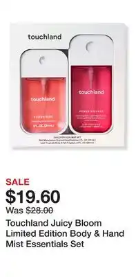 Ulta Beauty Touchland Juicy Bloom Limited Edition Body & Hand Mist Essentials Set offer