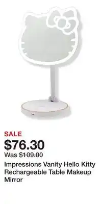 Ulta Beauty Impressions Vanity Hello Kitty Rechargeable Table Makeup Mirror offer