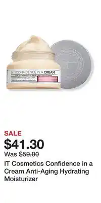 Ulta Beauty IT Cosmetics Confidence in a Cream Anti-Aging Hydrating Moisturizer offer
