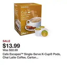Office Depot Cafe Escapes Single-Serve K-Cup Pods, Chai Latte Coffee, Carton Of 24 offer