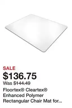 Office Depot Floortex Cleartex Enhanced Polymer Rectangular Chair Mat for Carpets up to 3/8, 48 x 60, Clear offer