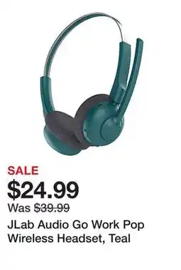 Office Depot JLab Audio Go Work Pop Wireless Headset, Teal offer