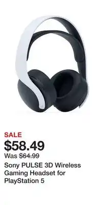 Game Stop Sony PULSE 3D Wireless Gaming Headset for PlayStation 5 offer