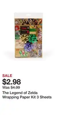 Game Stop The Legend of Zelda Wrapping Paper Kit 3 Sheets offer