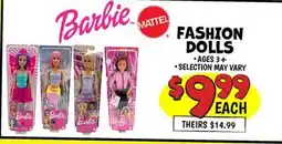 Ollie's MATTEL FASHION DOLLS offer