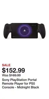 Game Stop Sony PlayStation Portal Remote Player for PS5 Console - Midnight Black offer