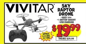 Ollie's VIVITAR SKY RAPTOR DRONE offer