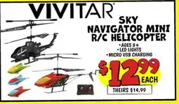 Ollie's VIVITAR SKY NAVIGATOR MINI R/C HELICOPTER offer