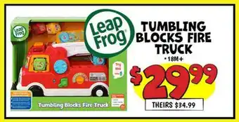 Ollie's TUMBLING BLOCKS FIRE TRUCK offer