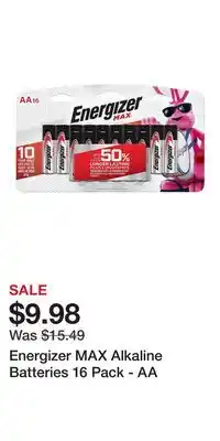 Game Stop Energizer MAX Alkaline Batteries 16 Pack - AA offer