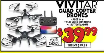Ollie's VIVITAR QUAD COPTER DRONES offer