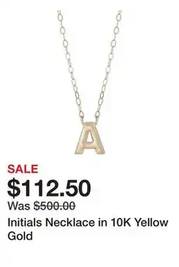 Belk Initials Necklace in 10K Yellow Gold offer