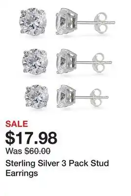 Belk Sterling Silver 3 Pack Stud Earrings offer