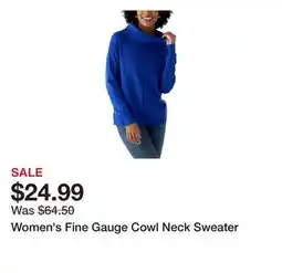 Belk Women's Fine Gauge Cowl Neck Sweater offer