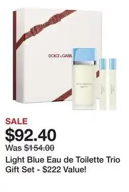 Belk Light Blue Eau de Toilette Trio Gift Set - $222 Value! offer