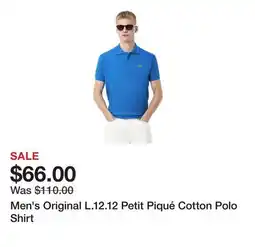Belk Men's Original L.12.12 Petit Piqué Cotton Polo Shirt offer