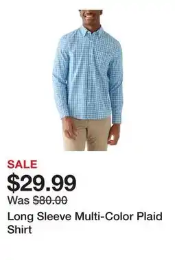 Belk Long Sleeve Multi-Color Plaid Shirt offer