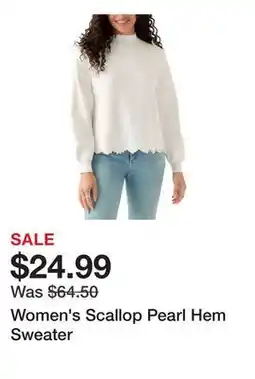 Belk Women's Scallop Pearl Hem Sweater offer