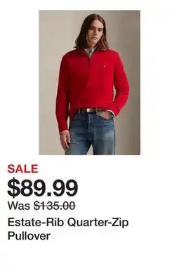 Belk Estate-Rib Quarter-Zip Pullover offer