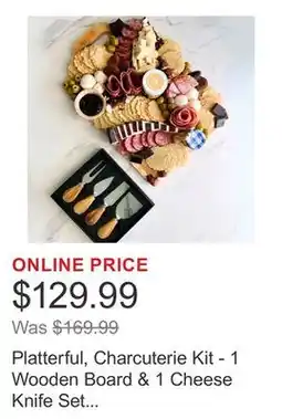 Costco Platterful, Charcuterie Kit - 1 Wooden Board & 1 Cheese Knife Set Included offer