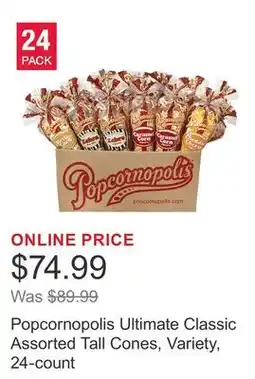 Costco Popcornopolis Ultimate Classic Assorted Tall Cones, Variety, 24-count offer