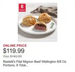Costco Rastelli's Filet Mignon Beef Wellington 8/8 Oz Portions, 8 Total Count, 4 Lbs. Total offer