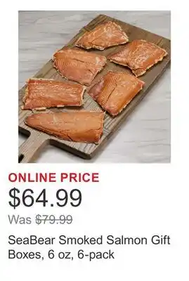 Costco SeaBear Smoked Salmon Gift Boxes, 6 oz, 6-pack offer