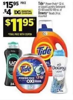 Dollar General Tide pods or liquid laundry detergent offer