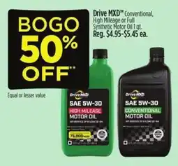 Dollar General Drive MXD Conventional, High Mileage or Full Synthetic Motor Oil offer