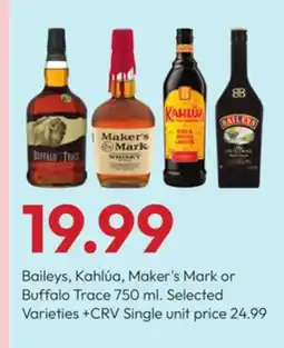 Stater Bros Baileys, Kahlúa, Maker's Mark or Buffalo Trace offer