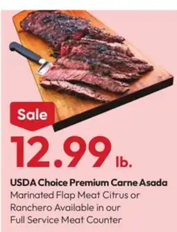 Stater Bros USDA Choice Premium Carne Asada Marinated Flap Meat Citrus or Ranchero offer
