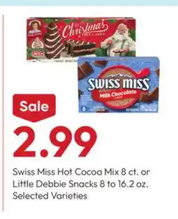 Stater Bros Swiss Miss Hot Cocoa Mix 8 ct. or Little Debbie Snacks 8 to 16.2 oz offer
