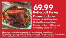 Stater Bros Butterball Turkey Dinner offer