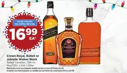 Food 4 Less Crown Royal, Bulleit or Johnnie Walker Black offer
