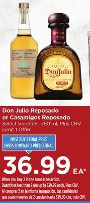 Food 4 Less Don Julio Reposado or Casamigos Reposado offer