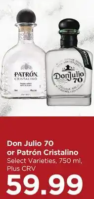 Food 4 Less Don Julio 70 or Patrón Cristalino offer