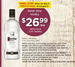 Ralphs Ketel One Vodka offer