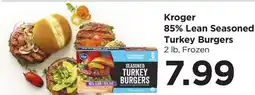 Food 4 Less Kroger 85% Lean Seasoned Turkey Burgers offer