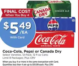 Ralphs Coca-Cola, Pepsi or Canada Dry offer