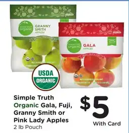Ralphs Simple Truth Organic Gala, Fuji, Granny Smith or Pink Lady Apples offer